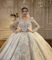 Customized NS5068 Full Beading V-neckline Wedding Dress Amanda Novias 2026 - Image 2