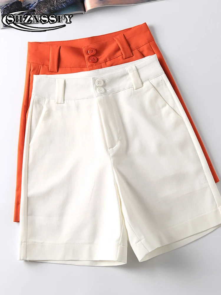 

Women's Casual Comfortable Shorts, Elegant Wild Shorts, Loose Pants, High Waist, Summer Fashion, Orange