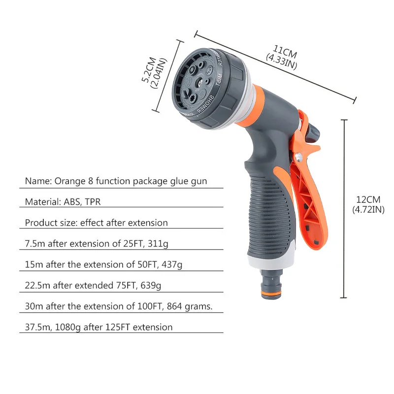Car Wash Water Gun Washer High Power Pressure Garden Hose Nozzle Adjustable Water Spray Gun For Outdoor Cleaning And Garden