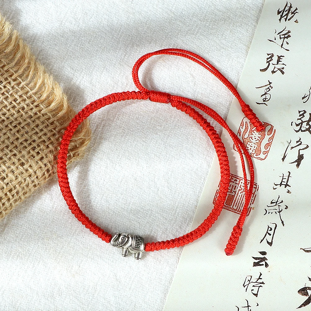 Ethnic Tibetan Buddha Head Woven Bracelets For Men Handmade Rope Retro Elephant Pendant Lucky Bracelet Women Yoga Energy Jewelry