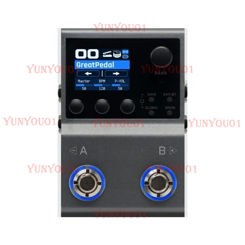 GP50 Chinese Language System Electric Guitar and Bass Multi-Effects Pedal with IR Cabinet Simulation Sound Card