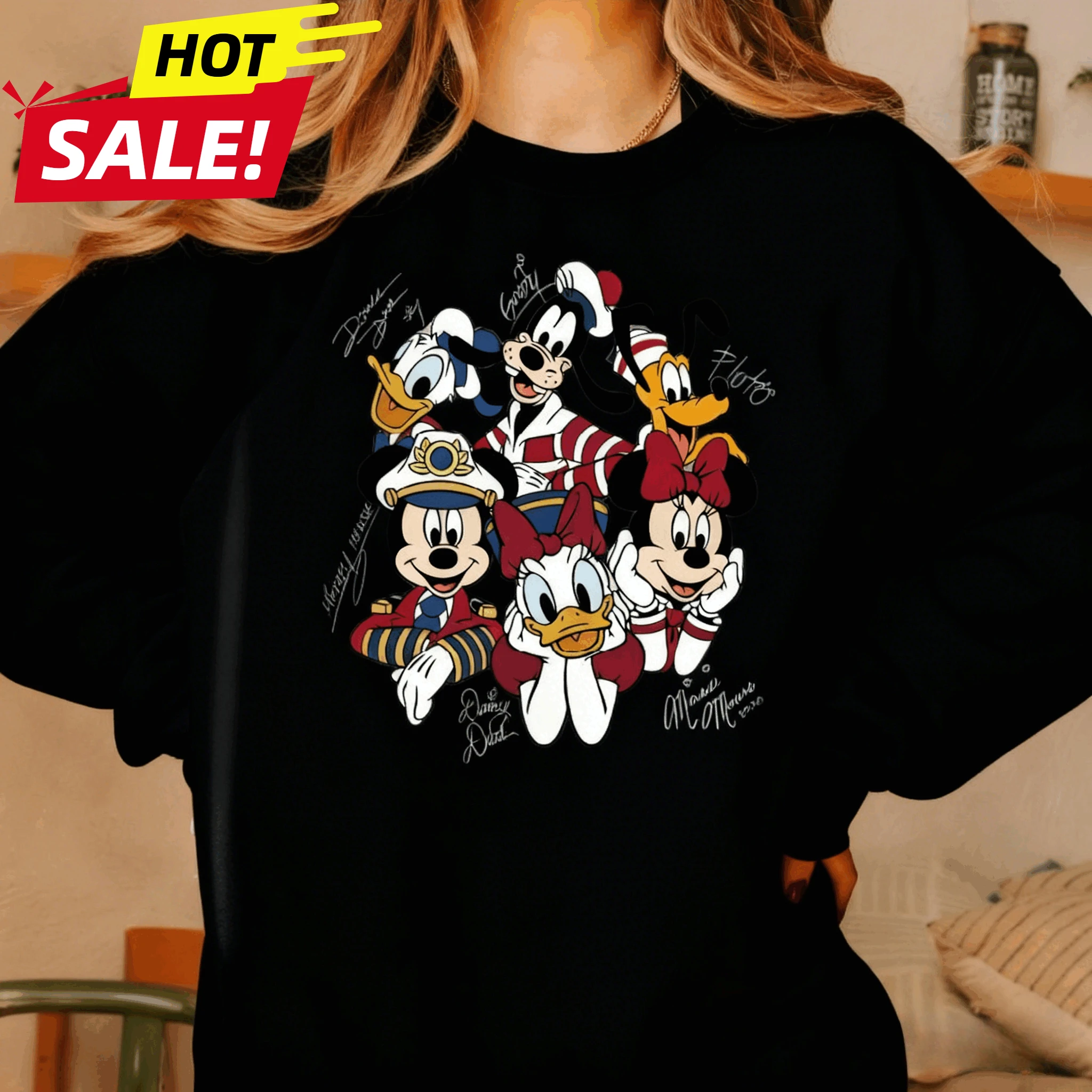 Disney minnie mickey menino menina inverno tripulação pescoço camisola família pai-filho oversized das mulheres dos homens oversized hoodie mangas compridas topo