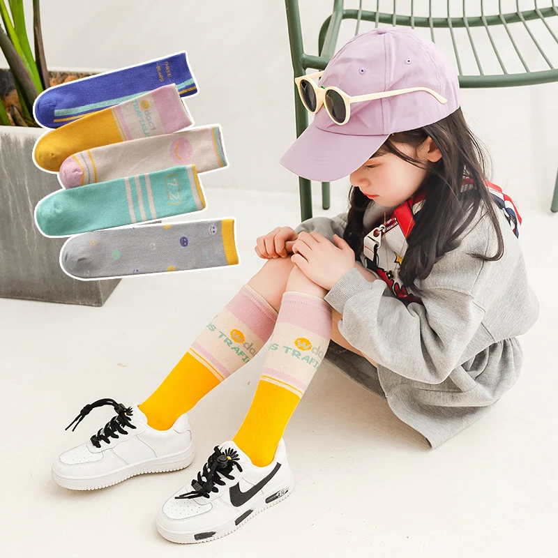 Lolita Girls Knee High Socks With Various Fresh Tiny Patterns Wear Resistant Elastic Comft Lovely Sweet Daily Outfits Stockings