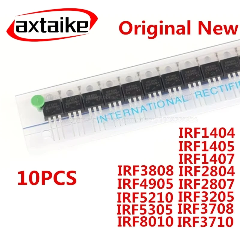 10PCS IRF3205PBF IRF3205 TO-220 IRF3710 IRF3808 IRF4905 IRF5210 IRF5305 IRF8010 IRF3708 IRF1404 IRF1405 IRF1407 IRF2804 IRF2807