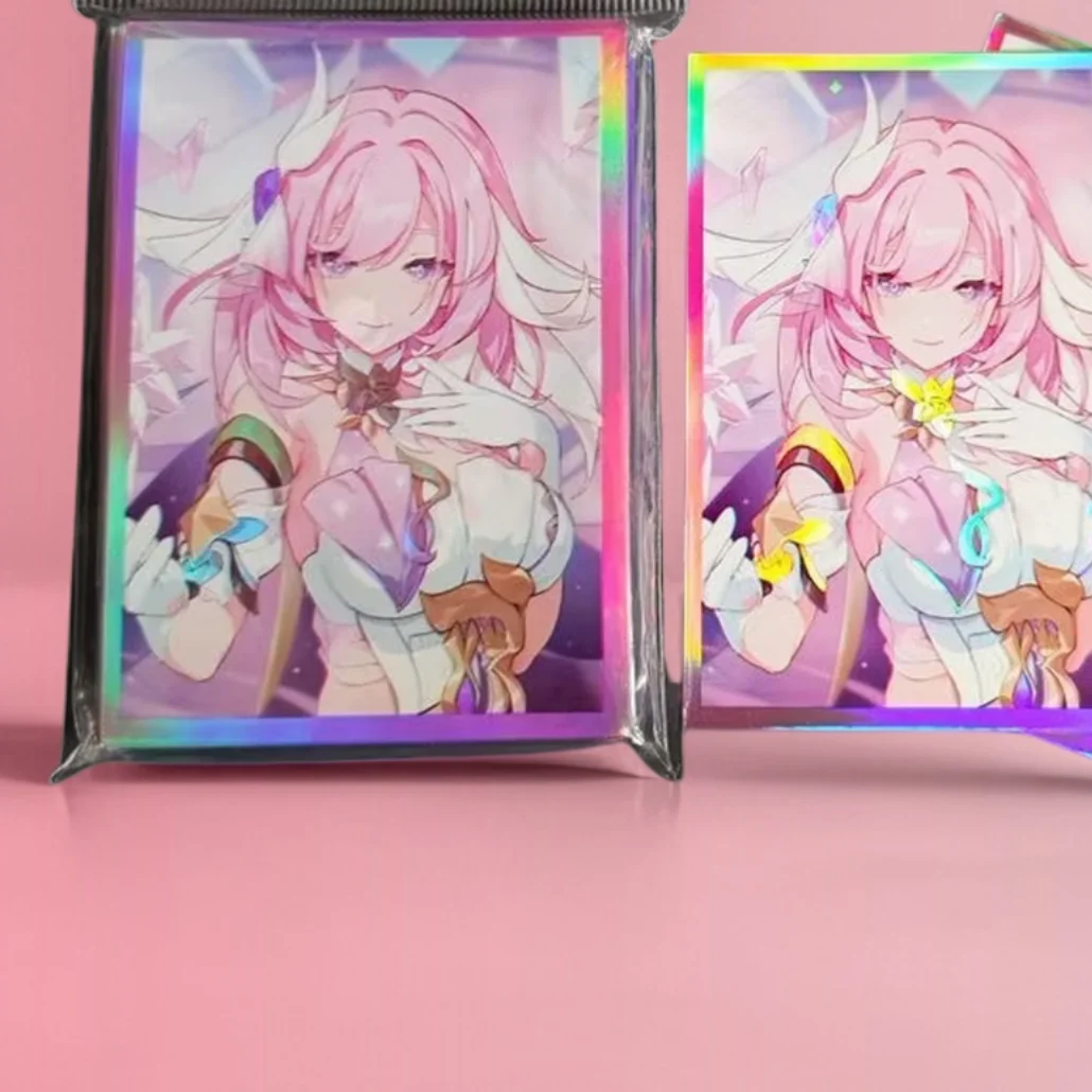 

50PCS 63×90MM Anime Game Honkai: Star Rail Elysia Figures Yugioh TCG OCG Trading Cards Sleeve Holographic Flash Protective Case