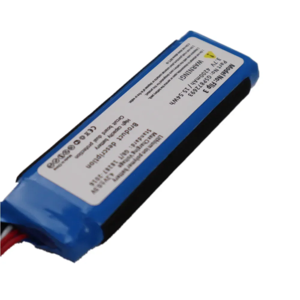 Bateria Recarregável para JBL Flip 3, Alto-falante Bluetooth Sem Fio, Ferramentas, 3.7V, 4200mAh, GSP872693, P763098, 03, Original