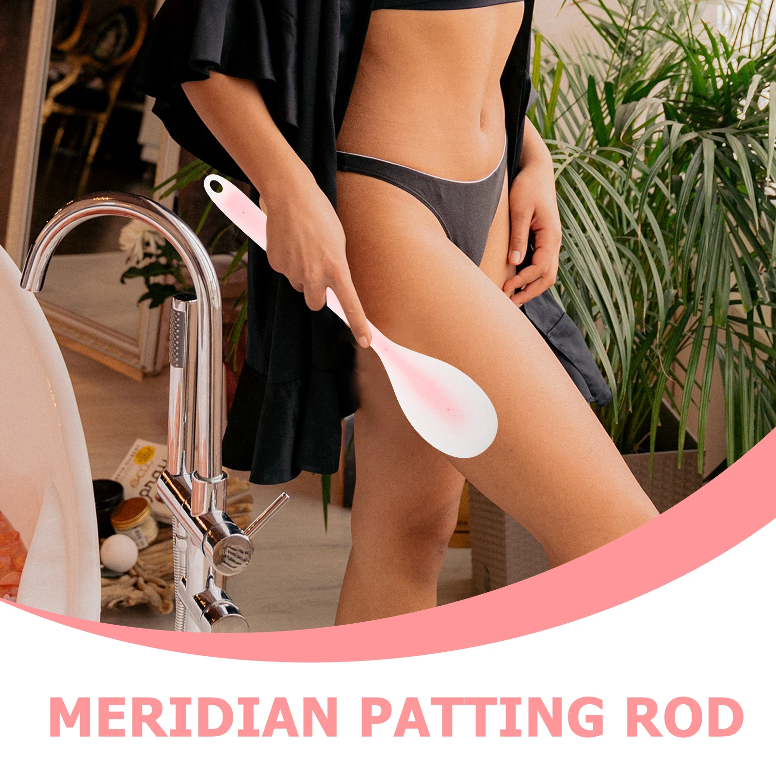 

Silicone Massage Stick Body Massager H held Paddle for Back Shoulders Neck Long H Compact Travel Muscle Relief Tool