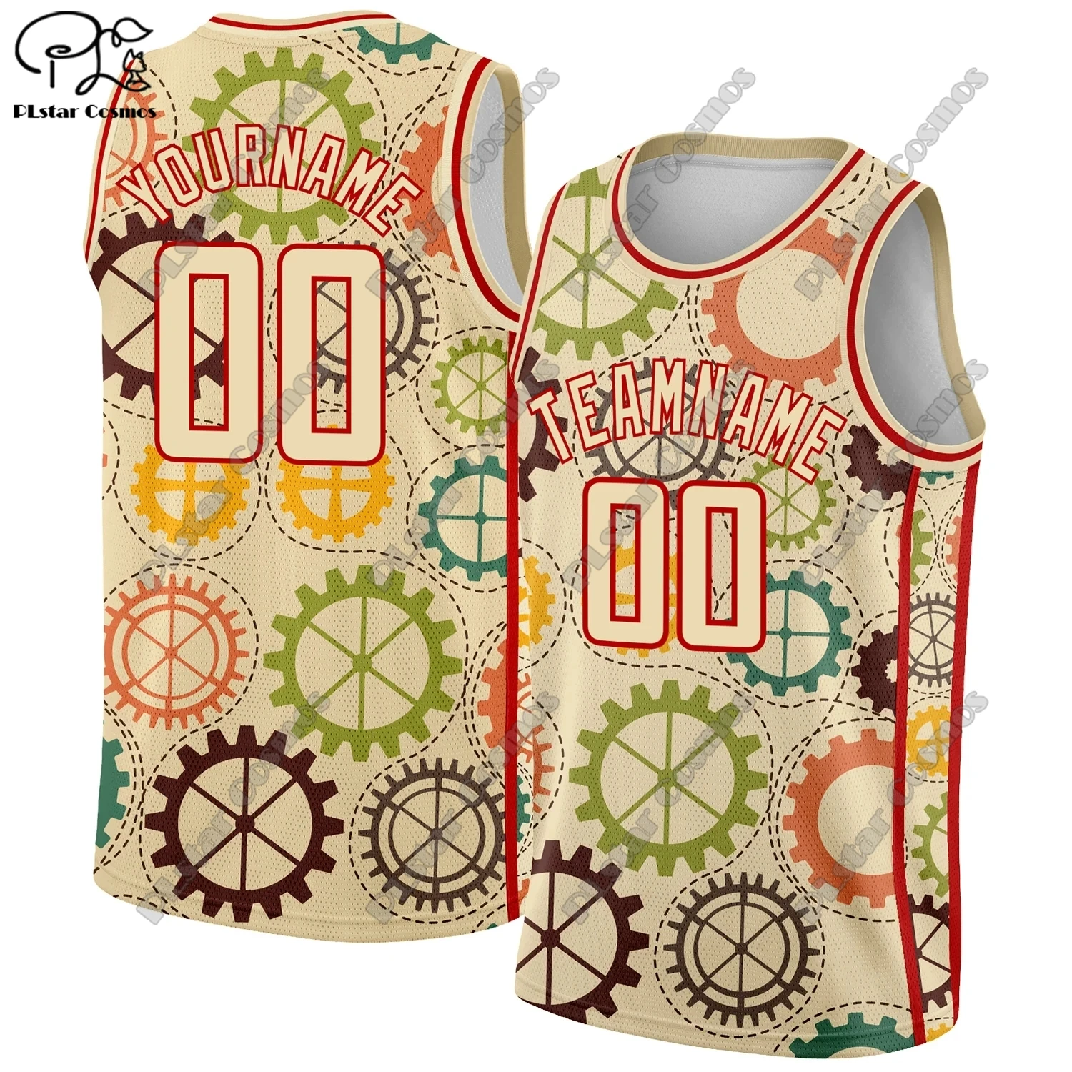 PLstar Cosmos 3D Printed New Customized Gradient Contrast Color Graffiti Fashion Men's Summer Vest Authentic Basketball Jersey 7