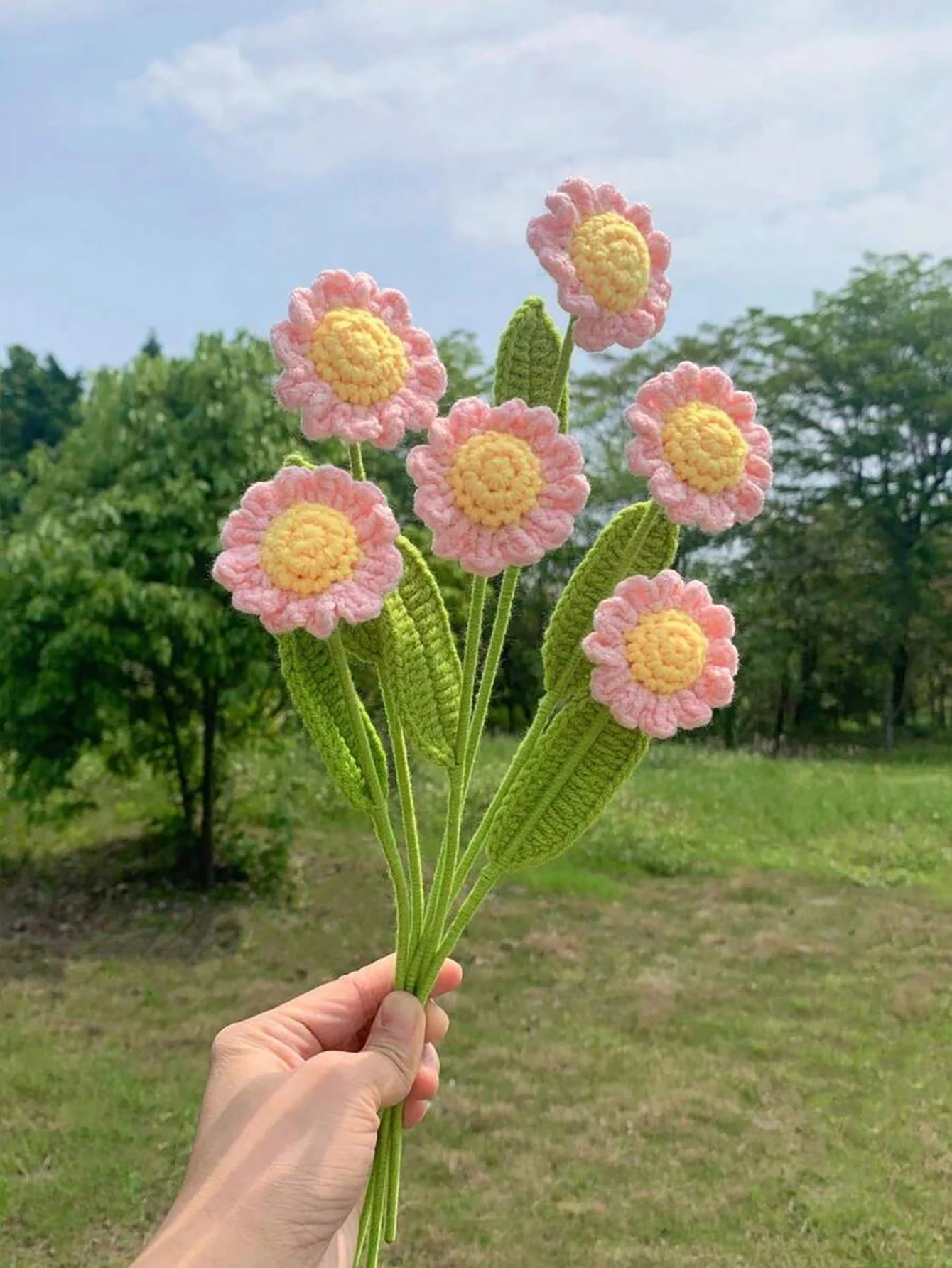 30/10/5 Pieces, Crochet Daisies, Artificial Plants, Room Decoration, Autumn Decoration, Artificial Flowers, Plants, Garden, Autumn Decoration, Table Decorations