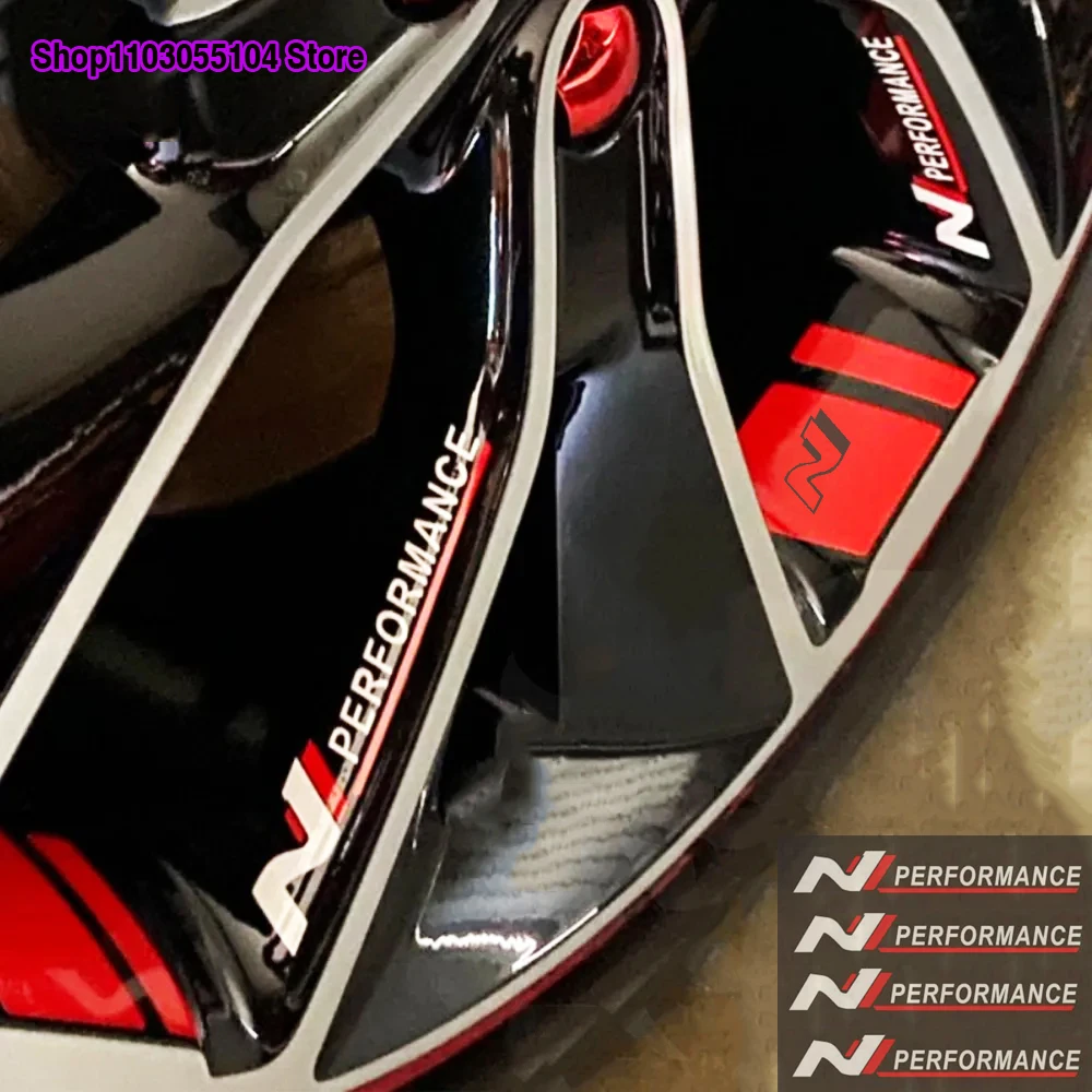 4 Uds N rendimiento llanta de rueda de coche pegatina para Hyundai Creta Azera Eon Kauai i10 i20 i30 i40 ix35 Veloster accesorios de automóvil