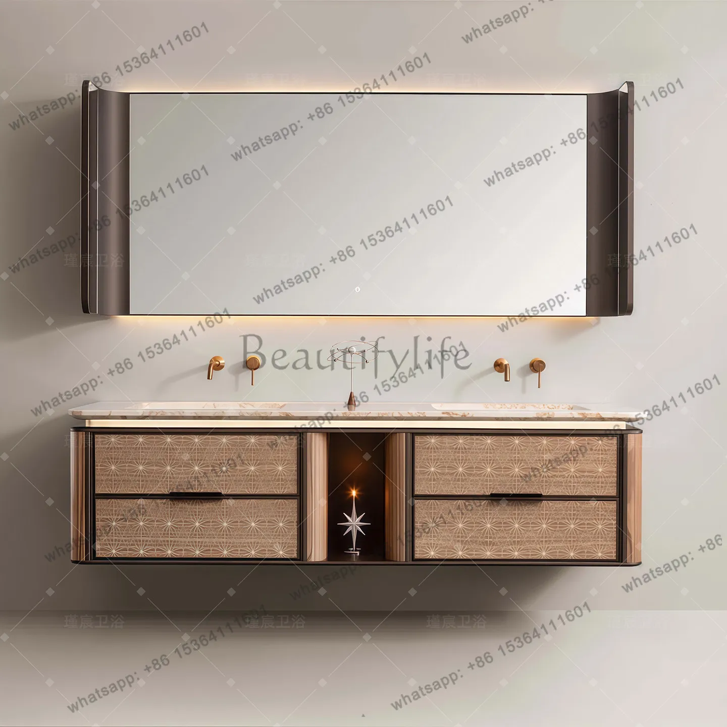 High-end customized Italian double basin Xingchen bathroom cabinet combination bathroom washstand