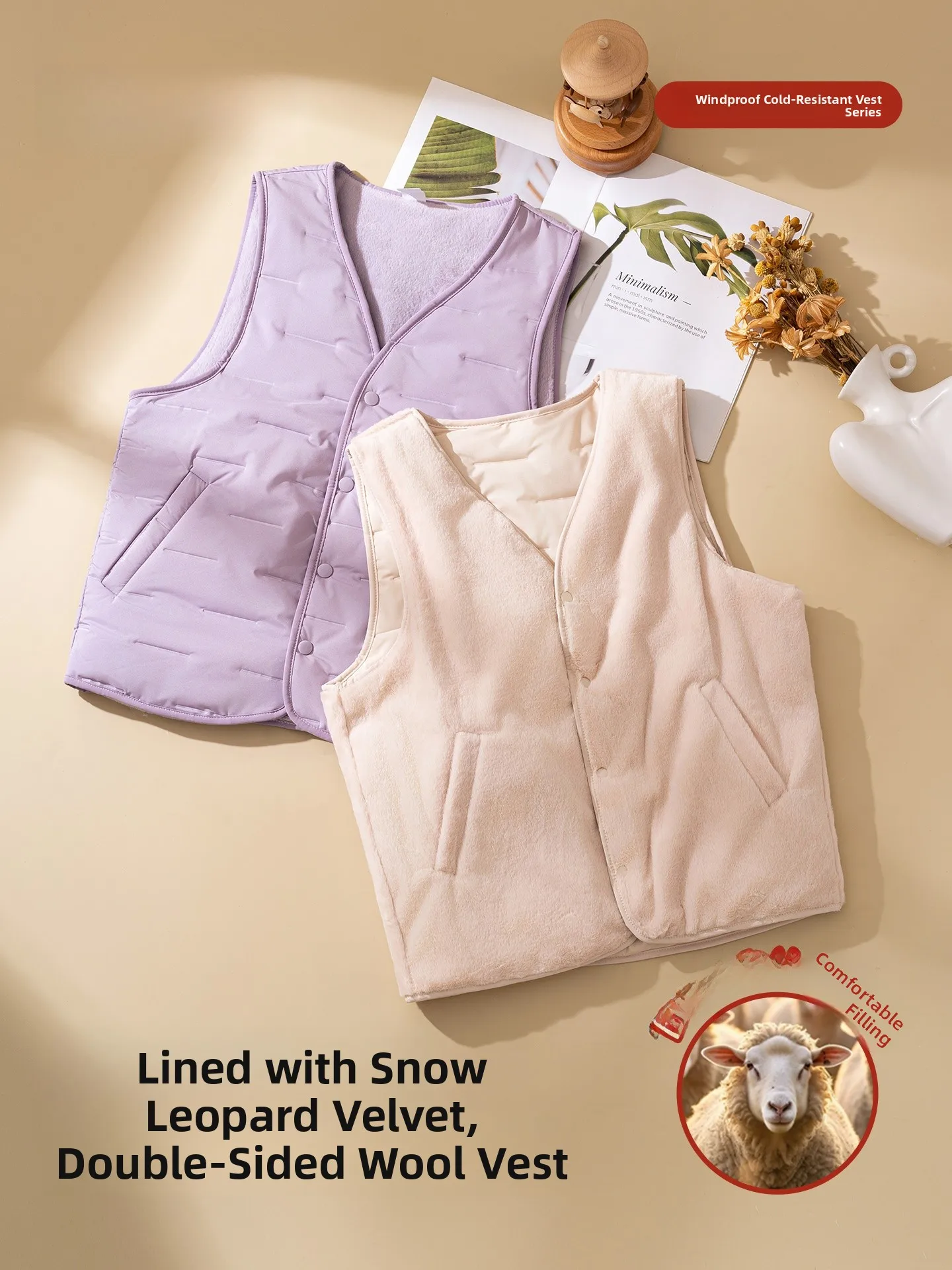 Women's Thickened Fleece Lined down Vest 2025 New Style Layering Outerwear Autumn Winter Cotton Vest School Uniform Inner