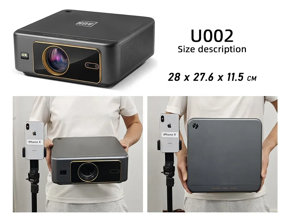 Android 12 Projector ROM 32GB Auto Focus 3D MINI Theater Online Movie Full HD 1080P LED 4K VideoProjector Home Cinema U002