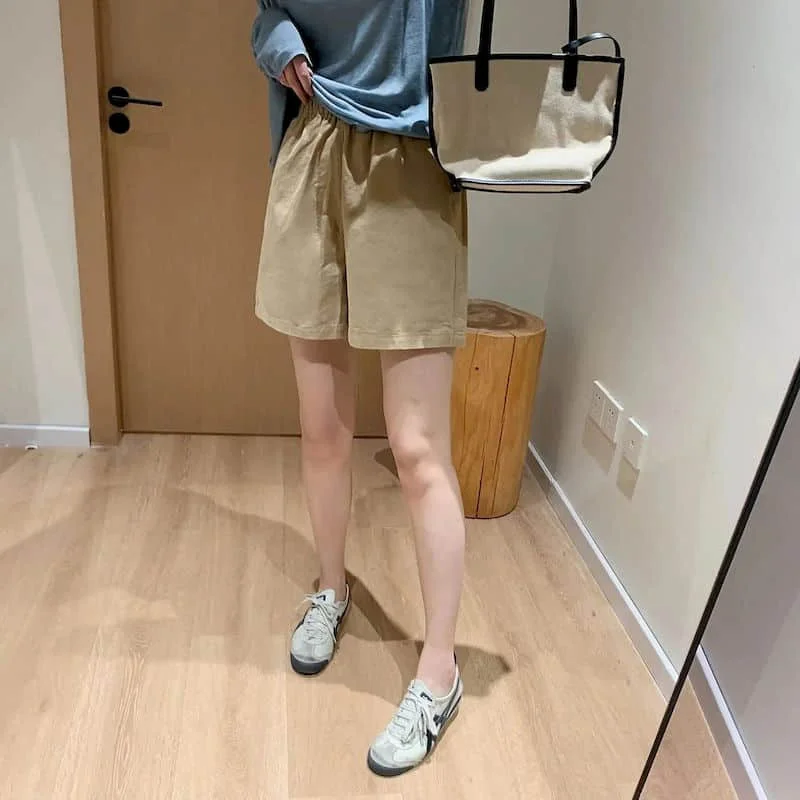 Basic A-line Shorts Women Summer Sale Korean Style Casual Hot Pants Elastic Waist Sweatpants Women Clothing High Waisted Shorts