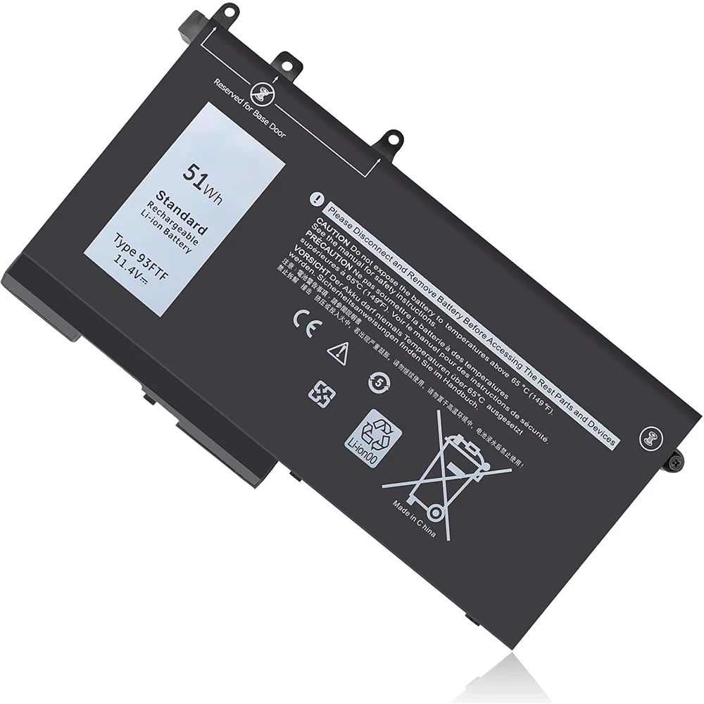 51Wh 93FTF Battery for Dell Latitude 5580 5480 5280 5590 5490 5491 5290 5288 5488 5495 5591 E5580 E5480 E5280 E5590 E5490 E5290