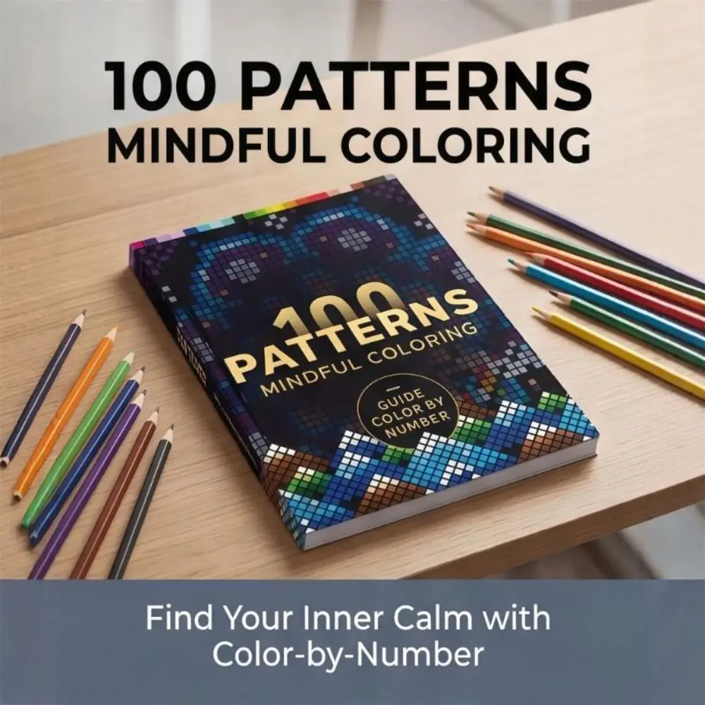 Mystery Mosaics Color By Number Book Hand Drawn DIY Painting Pixel Art Activity Book Relaxation Artistic Drawing Workbook
