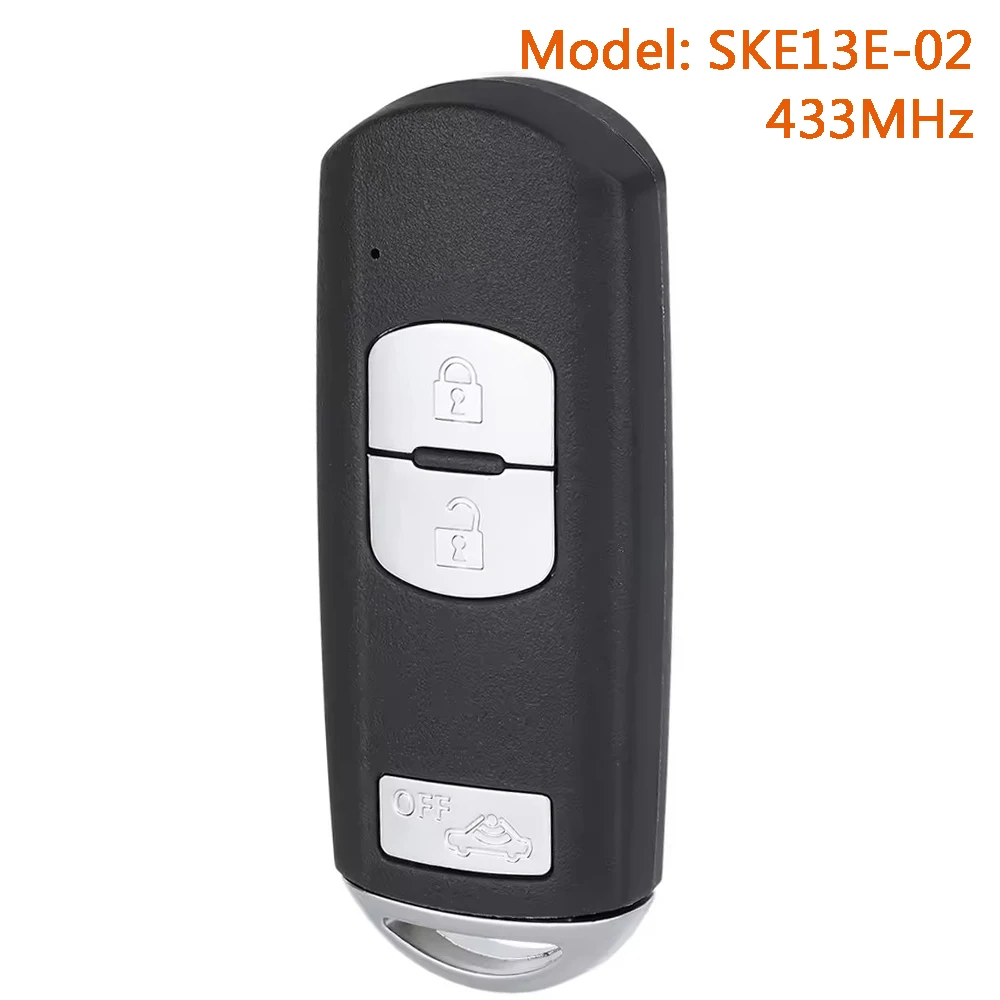 

KEYECU Model: SKE13E-02 Smart Remote Car Key Fob 433MHz ID49 Chip for Mazda 2 3 6 MX-5 CX-3 CX-5 CX-7