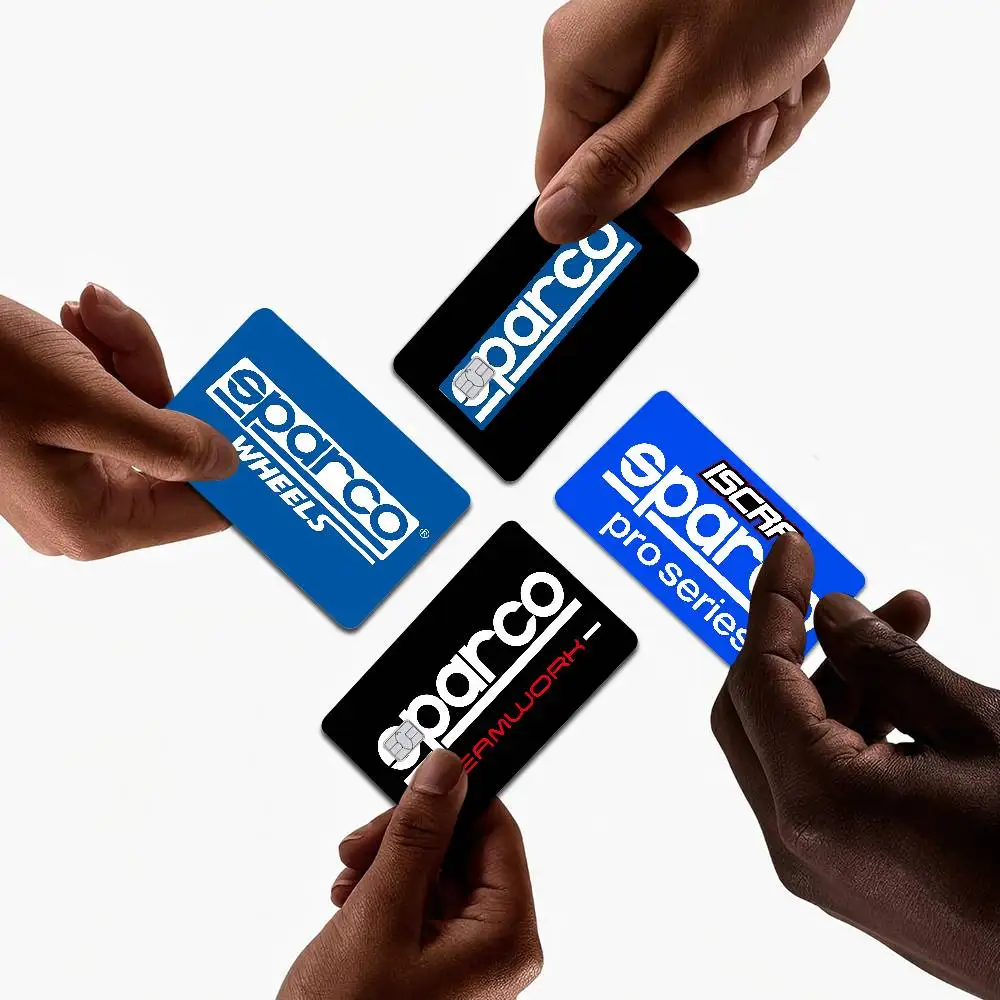 S-Sparco Logo 2024 Anime Cartoon Skin Adesivi Pellicola Custodia con nastro per grande carta di debito di credito sul lato anteriore