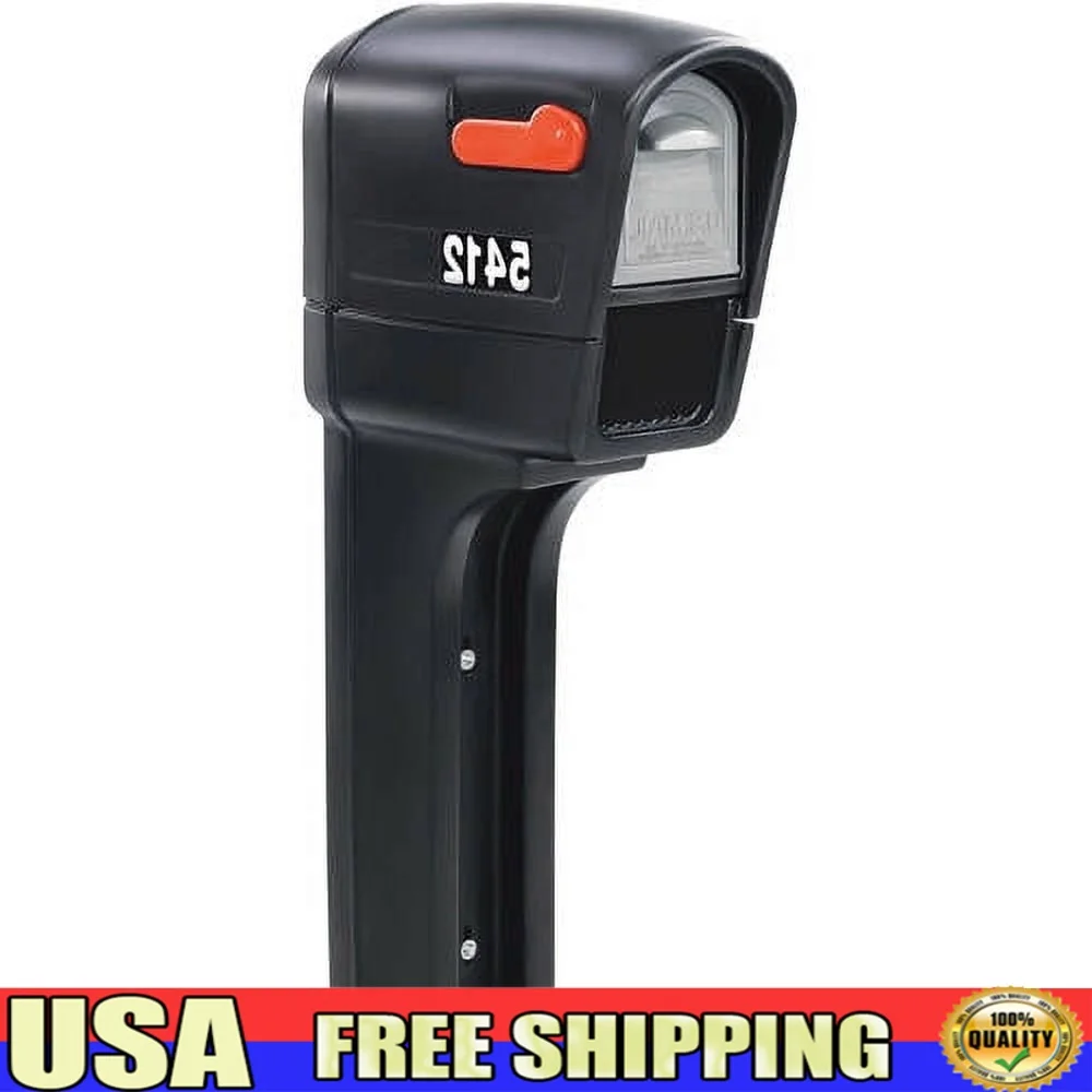 

Durable Plastic Mailbox with Newspaper Compartment Rear Access Heavy-Duty Vandal-Resistant Design Rust Resistant Mounting
