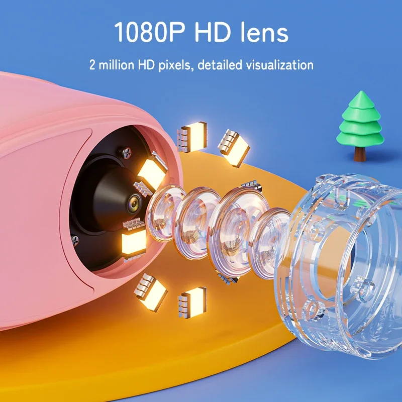 8LED يده مجهر رقمي للأطفال مع 2 بوصة HD شاشة 50-1000X مجهر الجيب التعليمية هدية عيد ميلاد للأطفال