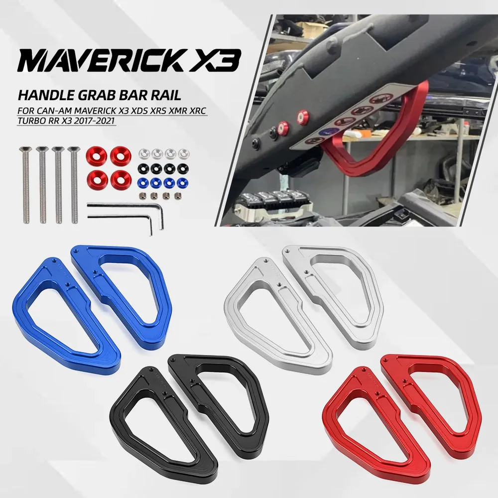 Billet Aluminum Roll Bar Grab Handles For Can-Am Maverick X3 XDS XRS XMR XRC Turbo RR X3 2017-2021 2020 2019 2018 Heavy Duty