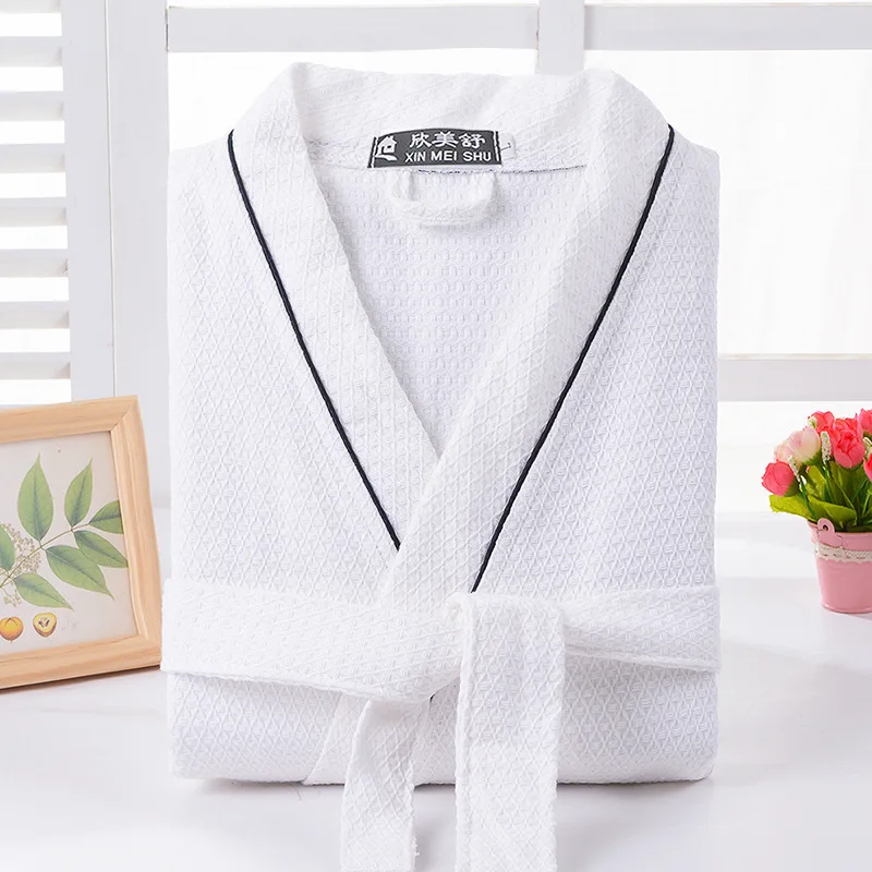 

Waffle Bath Robe Lovers Fashion Kimono Robe Men Summer Bathrobe Suck Sweat Mens Dressing Gown Male Lounge Robes Thin Sleepwear