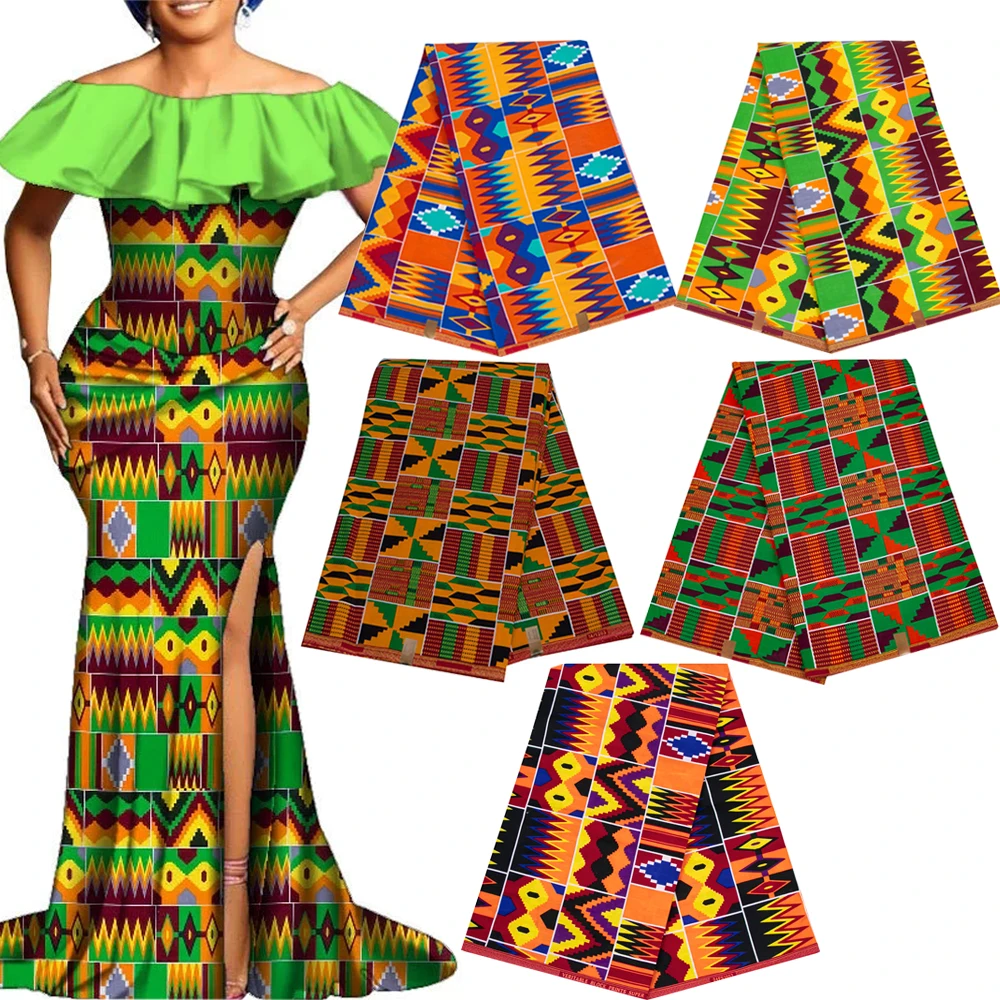

Мягкий хлопок, Африка, Анкара, настоящая восковая ткань Kente, двойные принты, батик, швейный материал для платья, рукоделия, лоскутное шитье Pagne