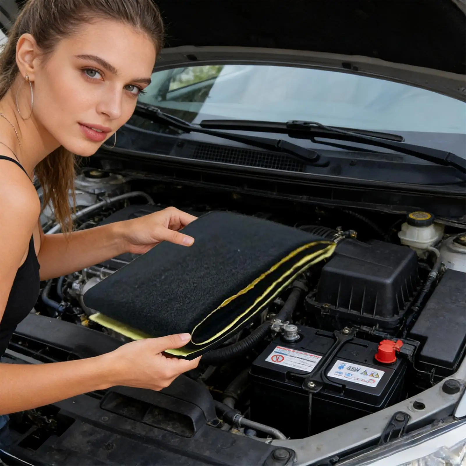 Car Battery Blanket Adhesive Vehicle Supplies Automotive Battery Heat Shield for Drivers Trucks SUVs RVs Sedans Fleet Managers