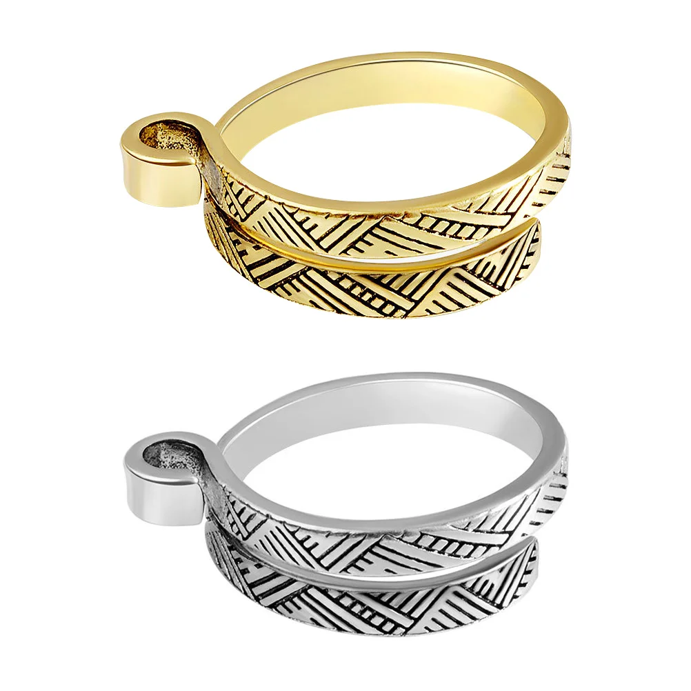 2 stuks open gehaakte ring gemengde vorm breigereedschap vingerringen DIY gevlochten handdoek koperen vingerhoed lus