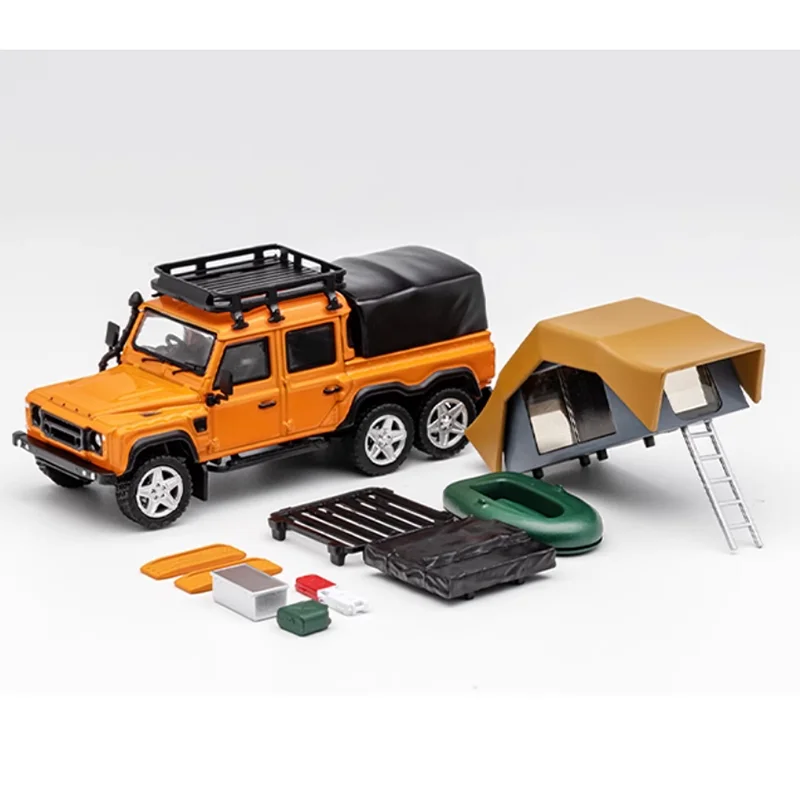 

Diecast 1:64 Scale Defender 6x6 ORV Off-road Pickup Camper Simulation Alloy Car Model Static Collectible Toy Gift Souvenir