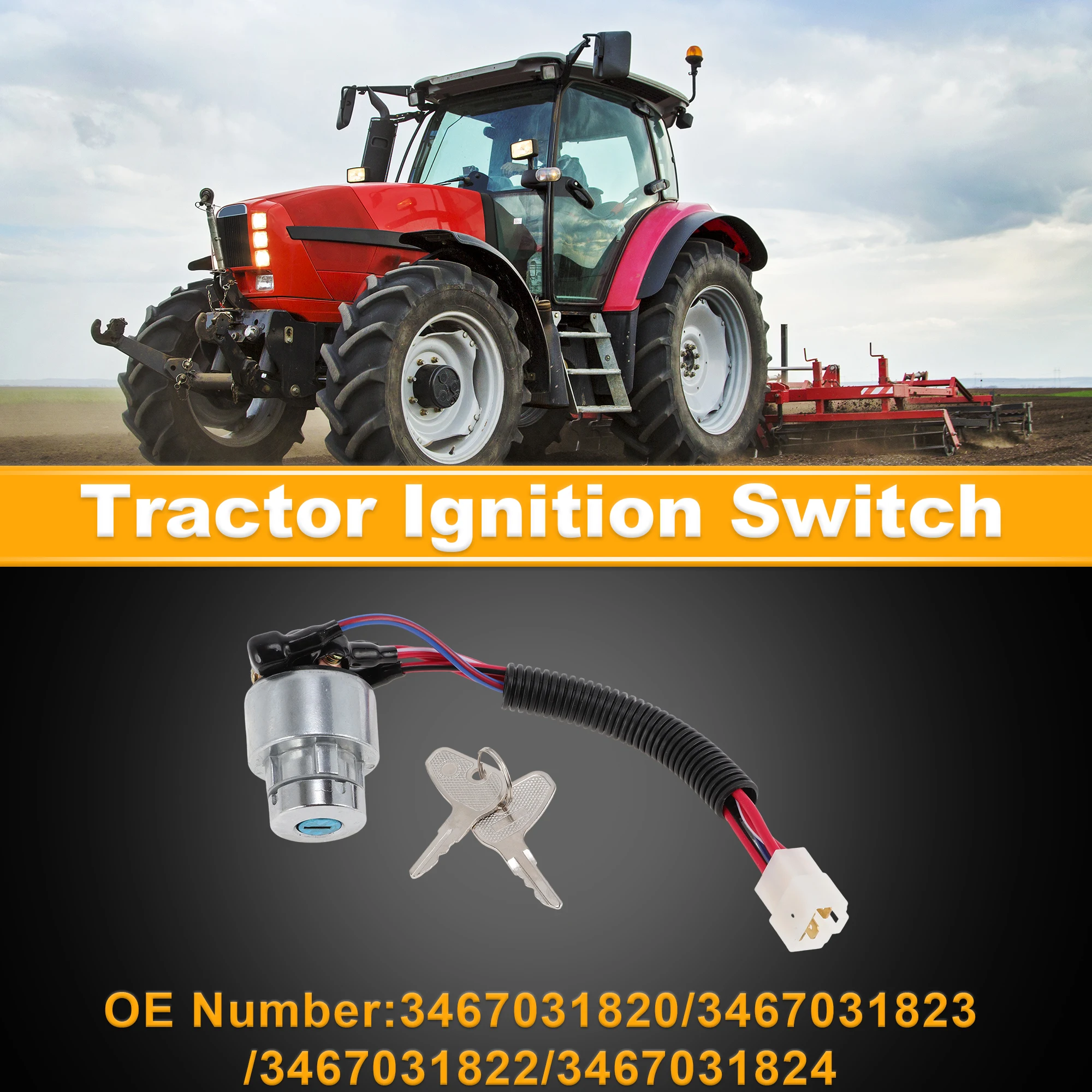 

UXCELL Tractor Ignition Switch 3467031820 for Kubota Tractors M Series: MX4800DT 1 Set