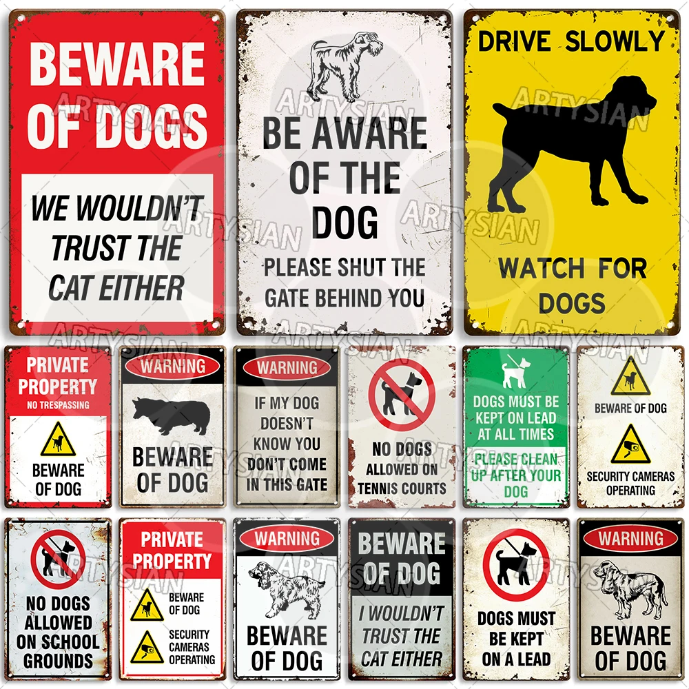 Cuidado con los perros, letrero de Metal, Cocker Spaniel, Golden Retriever, Boxer, Cocker Spaniel, Labrador, Corgi, No perros permitidos, prohibidos