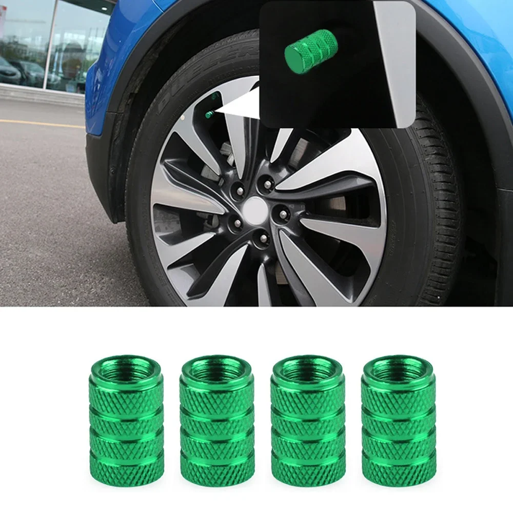 4pcs New Green Aluminum Metal Wheel Tire Valve Caps Dust Cover For AUDI BMW VW Mazda Ford Toyota Nissan Hyundai Car Styling