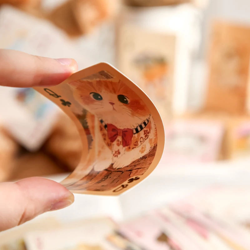 55 fogli/scatola Kawill Creative Cat Pet Carte da gioco a tema Set regalo di carta Carte di carta per ufficio Intrattenimento Decorazione del diario del partito