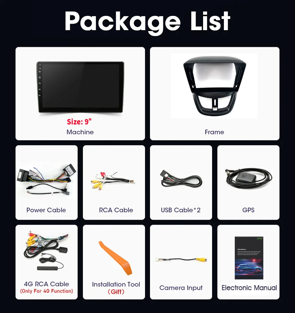 

Android 14 Radio Car Multimedia Player Touch 2K QLED Screen For Peugeot 207 207CC 2006 - 2015 Wireless BT CarPlay