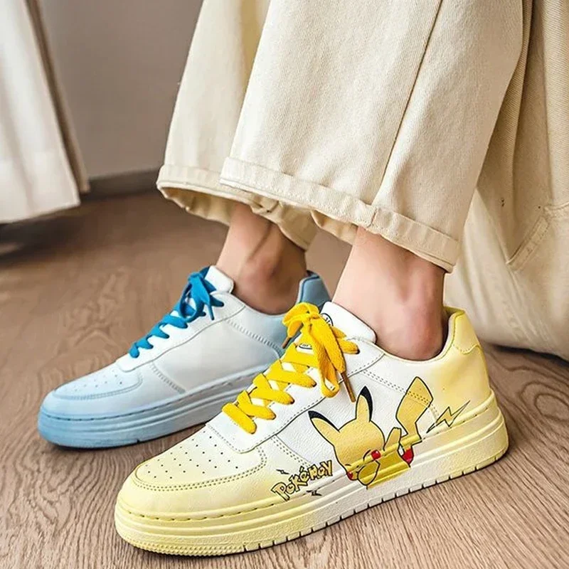 Pokemon Pikachu kreskówka trampki młodzieżowa oddychająca lekka moda do biegania nowe buty prezent dla rozmiar dziecięcy 35-44