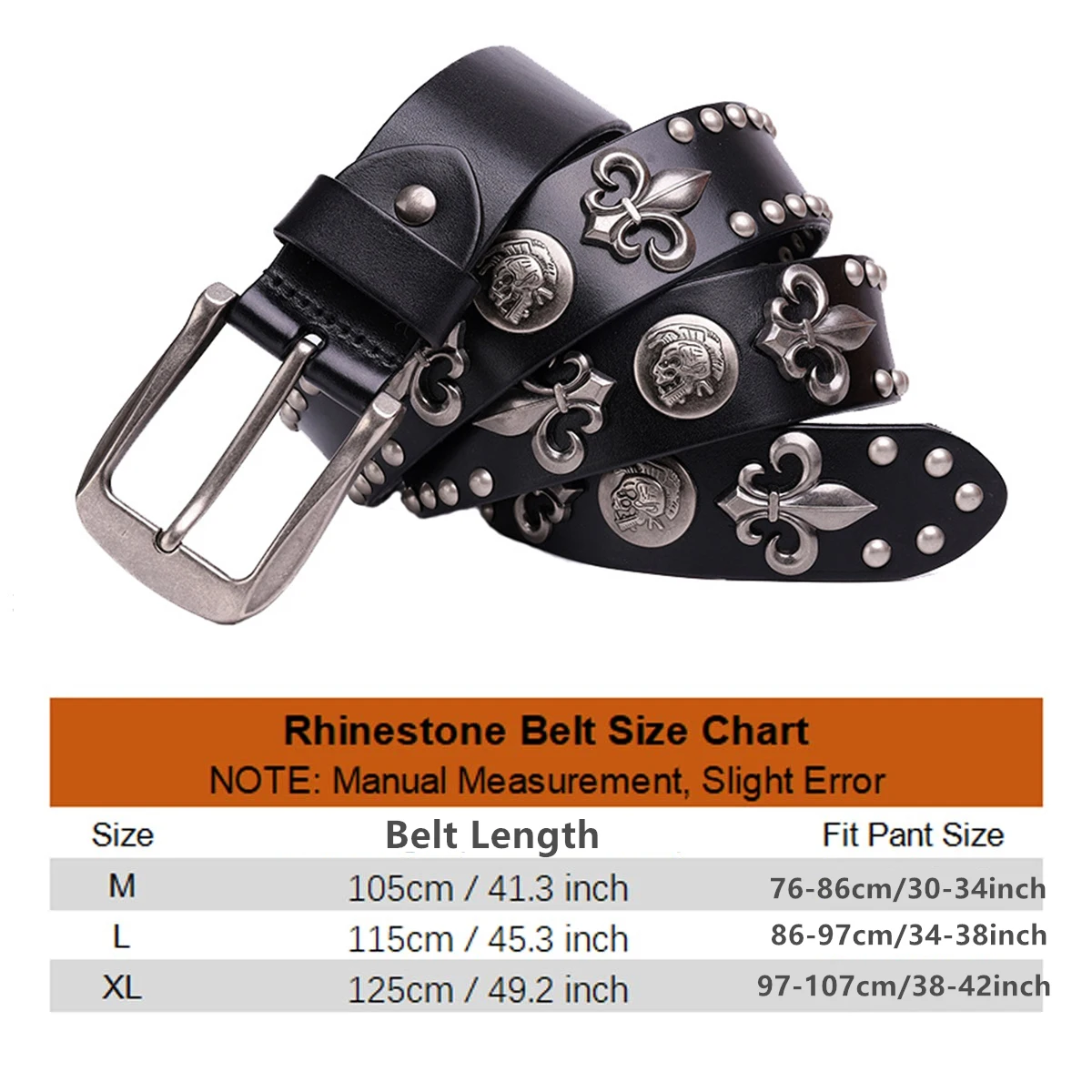 NEW Genuine Leather Heavy Metal Rivet Punk Belts For Men Rock Stud Cowboy Belt Men Ceinture Homme Waist Belt