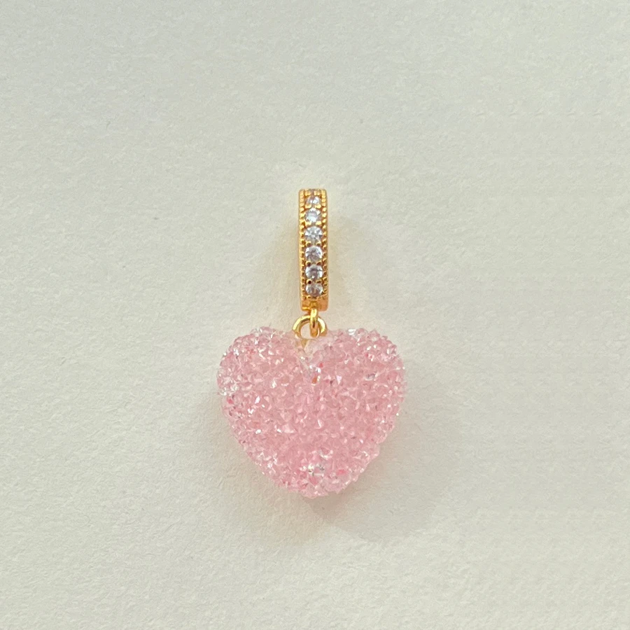 Kleurrijke Hart Hanger Trendy Engelse Woorden Hars Liefde Hart Zirkoon Charm Sleutelbeen Kettingen Ketting voor Vrouwen Y2K Mode-sieraden