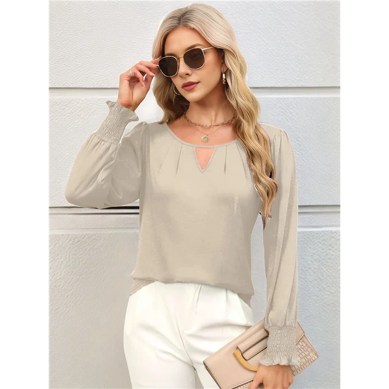 

AG-Womens Long Sleeve Tops Business Casual Blouses Dressy Work Office Summer Flowy Shirt 2025 Trendy Outfits
