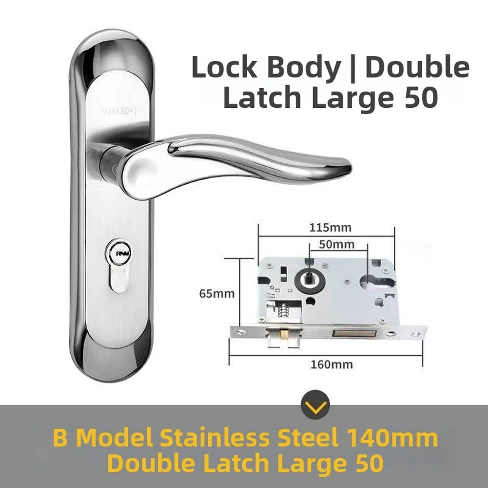 Indoor Lock Have Hold Hand Lock Stainless Steel Wire Drawing Panel Hand Hardware Double Tongue Never Fade