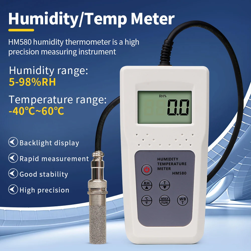 New Arrivals High Precision HM580 Portable Digital Humidity/Temp Meter Hygrometer Thermometer
