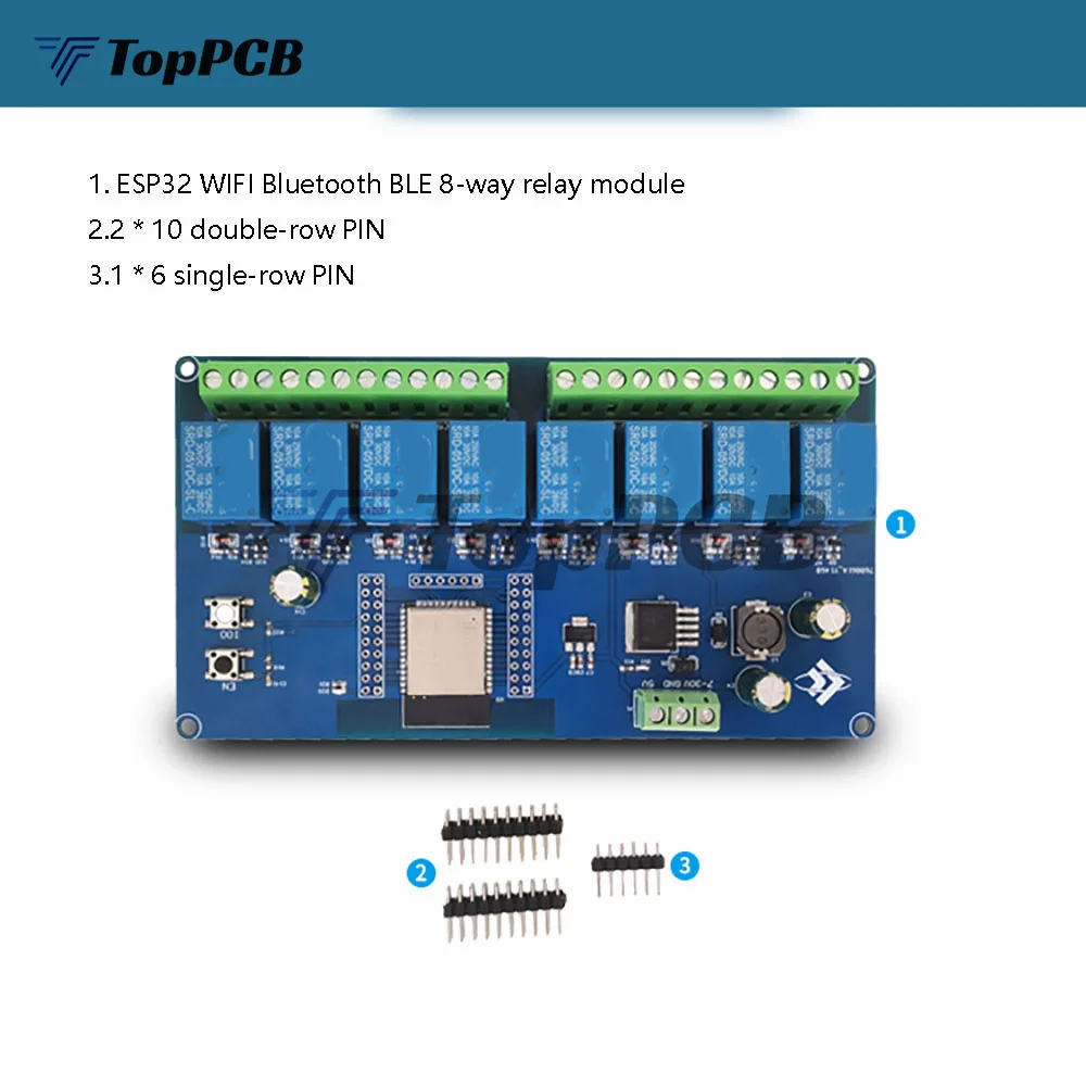 ESP32 Wireless Wifi Bluetooth ESP32-WROOM Development Board 8 Channel Relay Module DC 5-30V Power Supply for Arduino