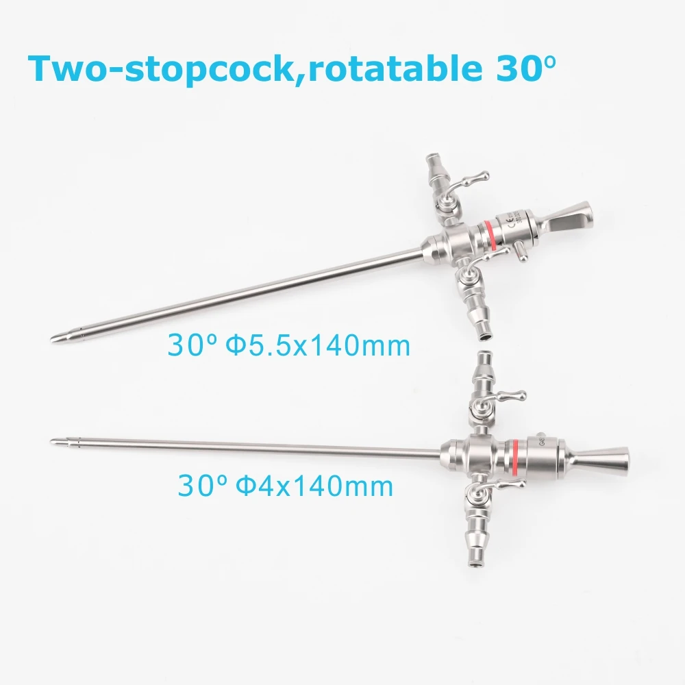 Rigid Arthroscope Two-stopcock Rotatable Sheath and Blunt Obturator for 2.7mm 4mm Arthroscopy Endoscope