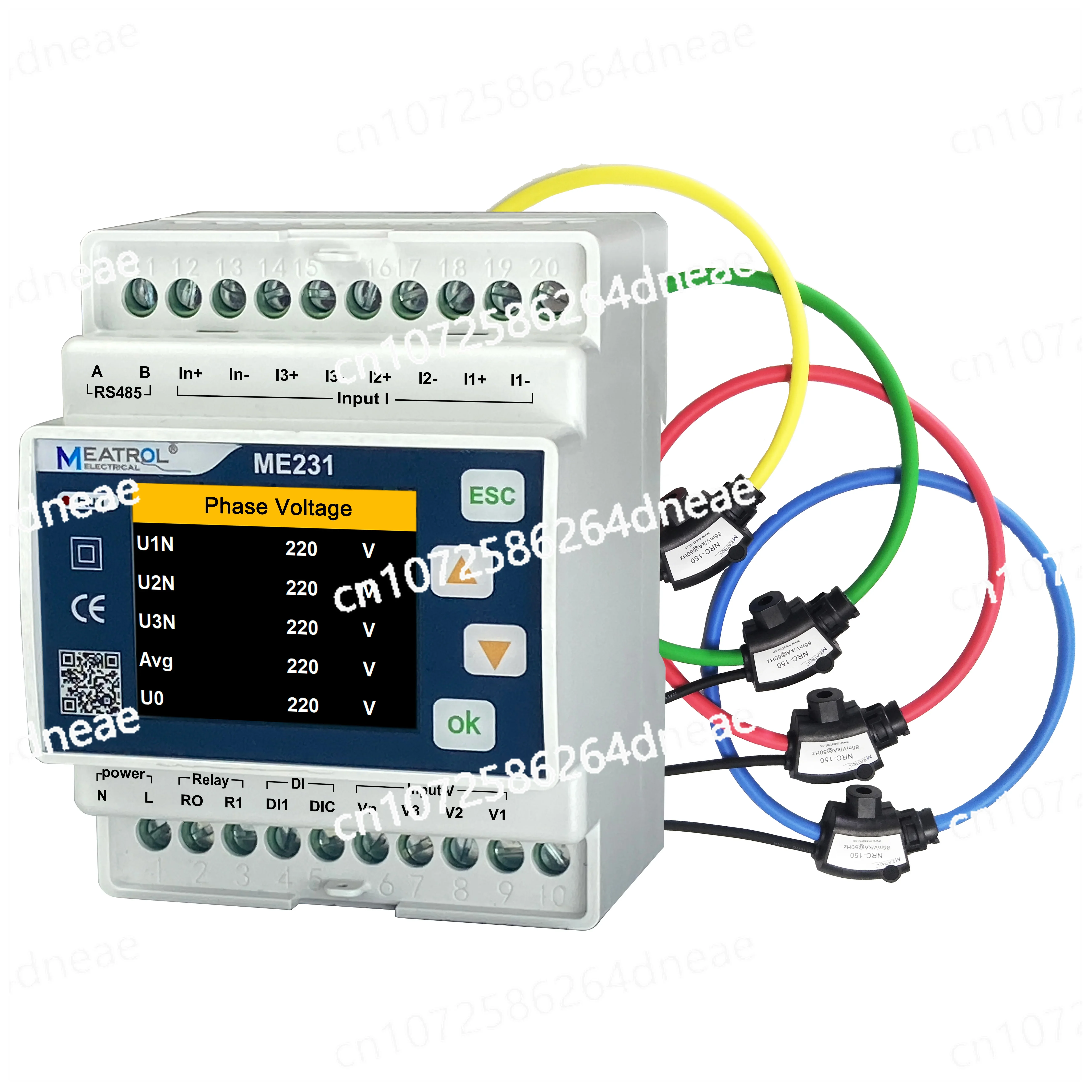 231High Quality Coil 333mV Split Core CT Connected RS485 RTU Energy Meter