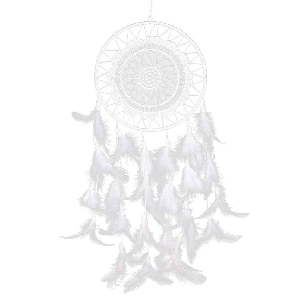 

H made Dream Catcher White Lace Beads Elegant Car House Wall Hanging Decoration Gift Indian Style