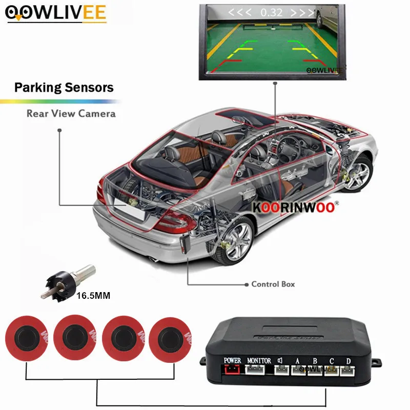 

Car Parking Sensors Kit Reversing For Vehicle Monitor Camera Automotive Electronic Accessories 4 Rear Parktronic Radar Detector