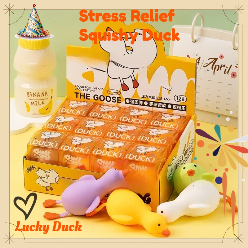 026 New Squeeze Duck Mochi Squishy Toy, Cute White Goose Stress Relief Fidget Toy, Slow Rebound Cartoon Squeeze Toy for Kids