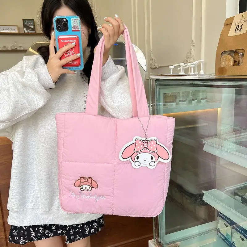 

Sanrio Kawaii Kuromi My Melody Anime Cloth Shoulder Bag Girl Heart Cute Cartoon Hello Kitty Cinnamoroll Portable Commute Bag Toy