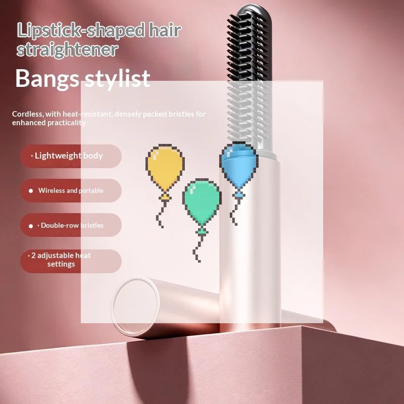 Portable Bangs Comb Mini Straight Hair Comb Wireless Charging Curling Iron Portable Styling Electric Comb Does Not Hurt Hair
