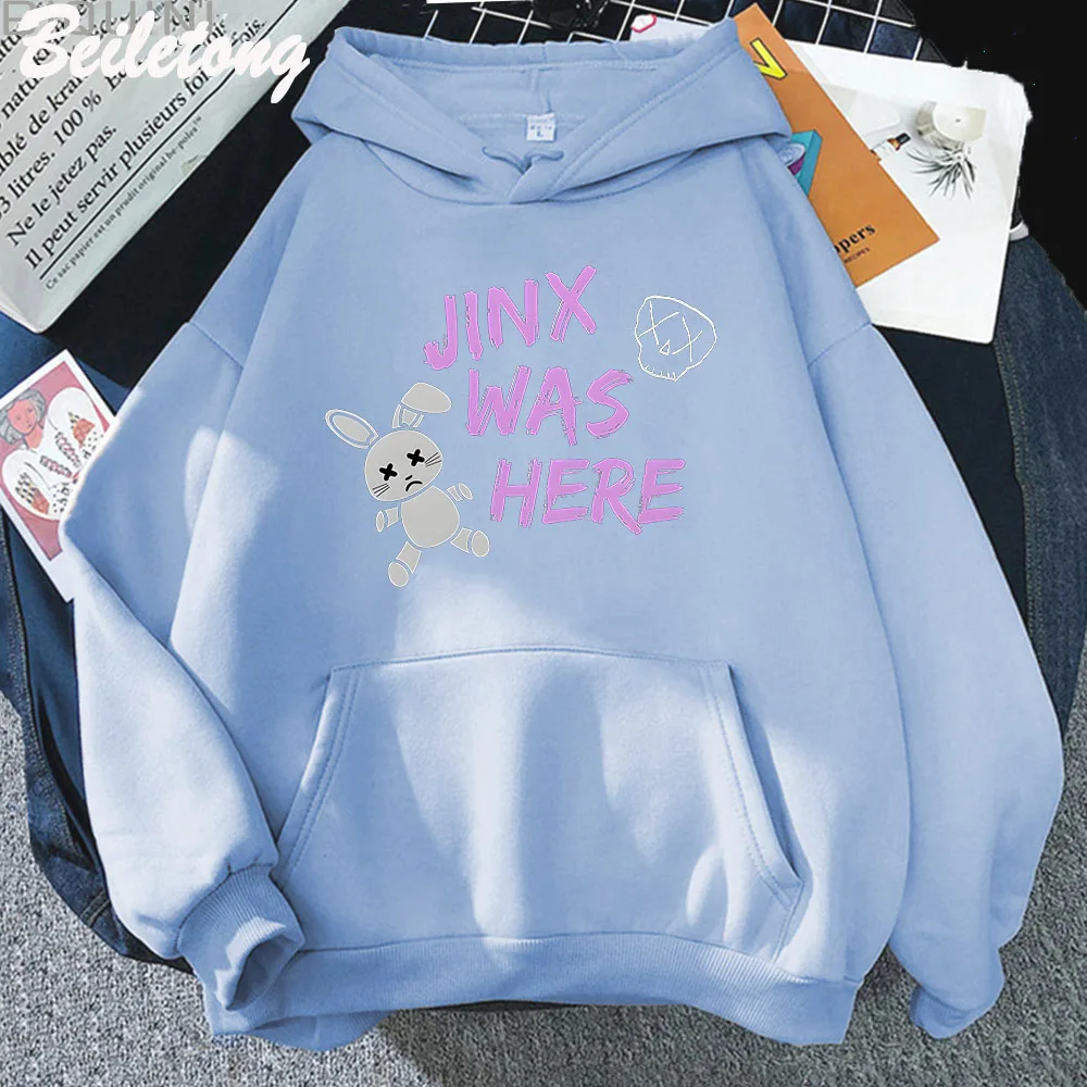 Arcane hoodie jinks here doll rabbit print kawaii aesthetic grunge style graffiti sweatshirt ladies oversized bag